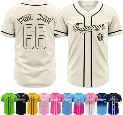 Miniatura 9 de Custom Baseball Jersey Stitched Personalized Name Number Baseball Shirts Sports Uniform for Men Women Boy