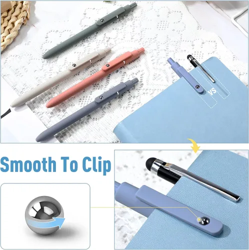Miniatura 2 de Thenshop Bolígrafo retráctil de tinta de gel con repuesto de clic negro de 0.020 in, escritura suave, lindo secado rápido, punta fina y estética