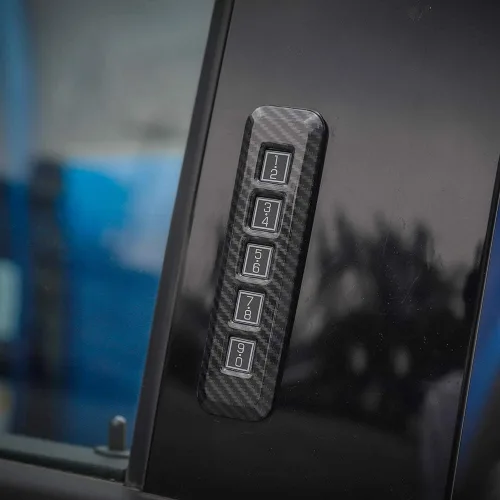 Miniatura 4 de Keptrim para F150 ABS Pilar de fibra de carbono cerradura de puerta Contraseña Trim para Ford F150 2014-2020, 1 unidad