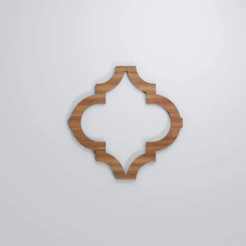 Miniatura 5 de 7 3/8"W X 7 3/8"H Extra Pequeña Marrakech Decorativos Paneles De Pared De Madera Calado, Nogal