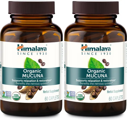 Himalaya Suplemento de hierbas de mucuna orgánica, apoya la relajación, alivio de la tensión, función cerebral, sin OGM, USDA orgánico, vegano, sin