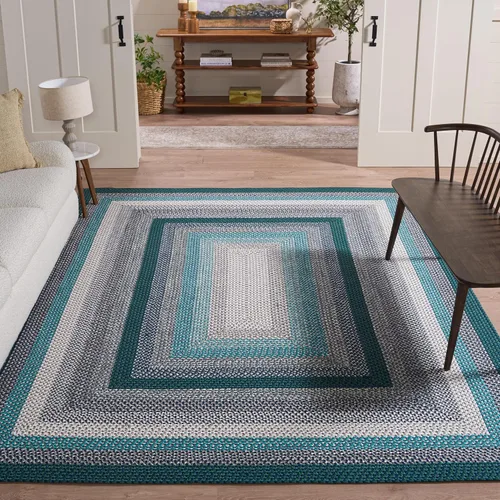 Miniatura 31 de SAFAVIEH Alfombra Lavable Colección Trenzada para Exteriores - 2' x 3', Multicolor, Hecha a Mano y Reversible, No Desprende Pelusa y Fácil