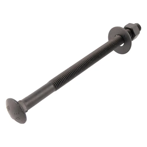 Miniatura 12 de Kit de pernos de carro negros de 1/2 pulgada x 3 pulgadas incluye 12 pernos, 12 arandelas y 12 tuercas, recubierto con cerámica negra Ruspert