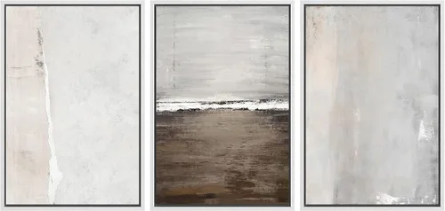 Miniatura 43 de SIGNWIN Lienzo enmarcado para pared, juego de arte abstracto de serenidad costera, ilustraciones abstractas junto al mar, arte moderno, decorativo