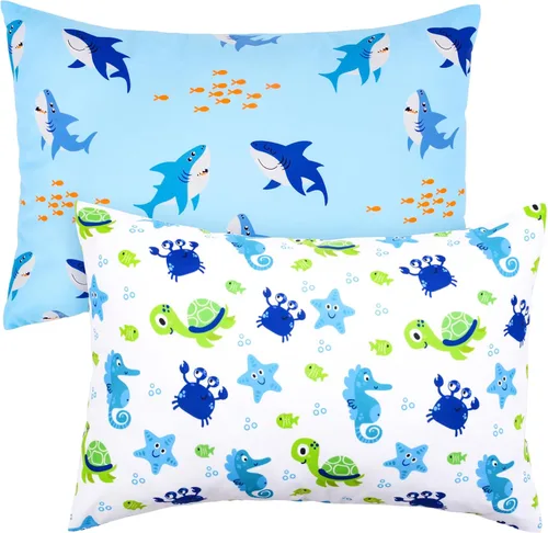 Miniatura 15 de Fundas de almohada para niños pequeños, paquete de 2 fundas de almohada que se adaptan a almohadas de 13 x 18 o 12 x 16 pulgadas, funda de almohada