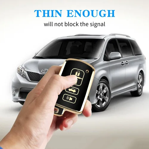 Miniatura 7 de MILD EAST Funda para llavero Toyota con llavero, 4 botones, carcasa para llave de automóvil para Tacoma Highlander, Corolla, Sequoia, Camry, Tundra