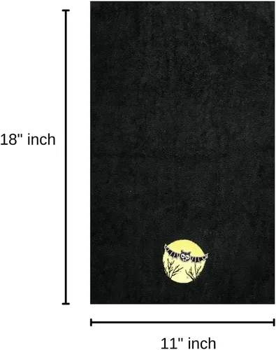 Miniatura 4 de Serafina Home Juego de 2 toallas de baño de Halloween – Juego de 2 toallas de algodón negro – 18 x 11 pulgadas bordado de murciélago en diseño