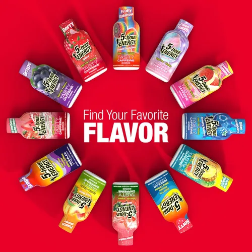 Miniatura 7 de 5-hour ENERGY Sabor a bayas, 30 unidades, inyección energética de 1.93 onzas líquidas, fuerza regular, aminoácidos, vitaminas B, sin azúcar y cero