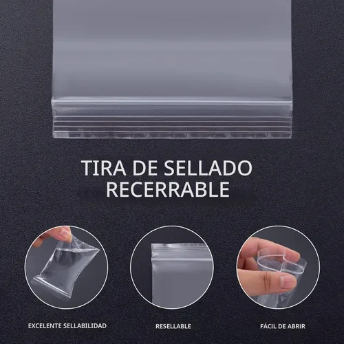 Miniatura 3 de Bolsas de plástico pequeñas, 300 unidades de mini bolsas, 3 tamaños surtidos, bolsa transparente para joyas con cierre, bolsa transparente, bolsas
