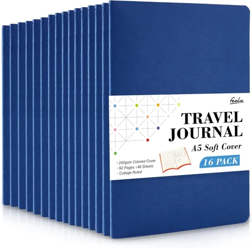 Miniatura 24 de feela - Paquete de 16 cuadernos de tapa suave a granel, cuadernos rayados universitarios para el trabajo para mujeres y niñas, diario de viaje