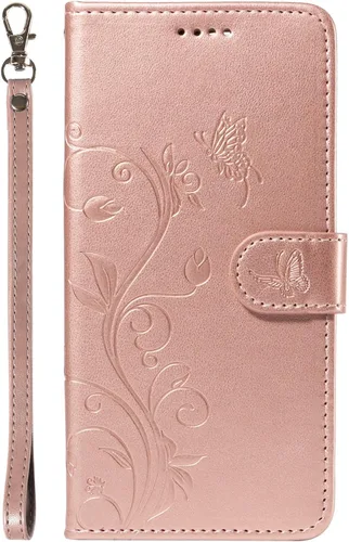 Miniatura 24 de Funda para Motorola Moto E22/E22i, piel sintética, con tarjetero y correa para la muñeca, a prueba de golpes, funda magnética para Motorola Moto Rojo