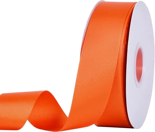 Miniatura 137 de YAMA Rollo de cinta de grogrén sólido, 1 pulgada, 25 yardas para cintas de envoltura de regalos, color blanco