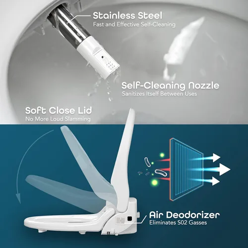 Miniatura 5 de BidetMate Accesorio de bidé térmico serie 2000 para inodoro con agua calentada ilimitada, control remoto inalámbrico, desodorante y secadora de aire