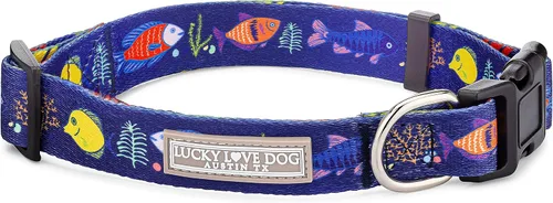 Miniatura 14 de Lucky Love Dog - Collar de perro ajustable con hebilla de fácil clic para los grandes, duradero y cómodo para perros machos y hembras, collar
