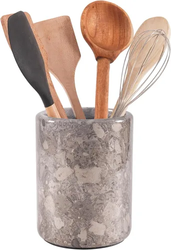 Miniatura 8 de Radicaln Soporte para utensilios de mármol negro de 6.5 pulgadas hecho a mano, juego de espátulas para encimera de cocina, tarro de utensilios