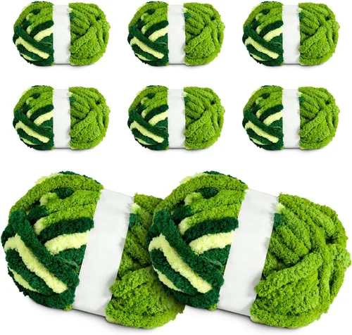 Miniatura 8 de Ultra Suave 1kg (2.2 LBS) Hilo Grueso para Tejer a Mano, Hilo de Tubo de Tela de Terciopelo Luxuoso para Hacer Bolsos, Almohadas, Mantas, Azul Ártico