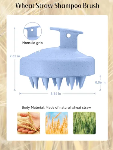 Miniatura 2 de HEETA Masajeador de cuero cabelludo para el crecimiento del cabello, cepillo exfoliante de champú de silicona suave para exfoliación, eliminación
