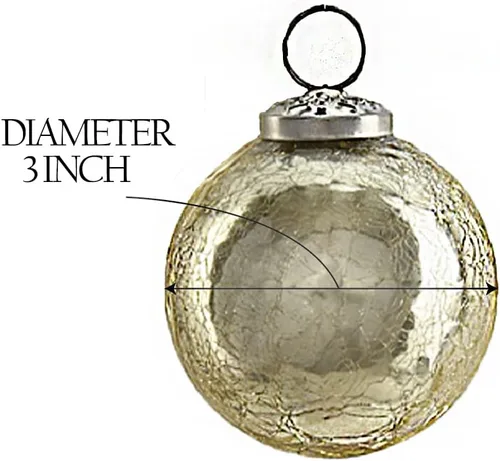 Miniatura 7 de Serene Spaces Living Juego de 9 adornos de bola de cristal dorados surtidos para árbol de Navidad, decoraciones de vacaciones, boda de invierno
