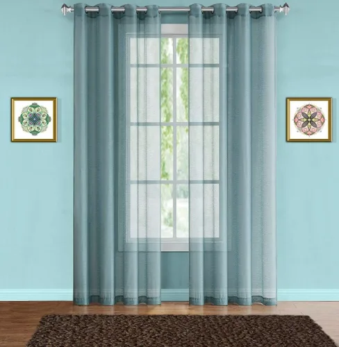 Miniatura 16 de Warm Home Designs Cortinas transparentes con ojales para habitación, cocina, habitación de los niños o sala de estar, 2 paneles con volados, de 54