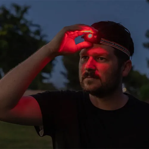 Miniatura 2 de Celestron – Linterna de visión nocturna para la cabeza – Múltiples modos de luz – Incluye configuración SOS – Ideal para astronomía y campamento