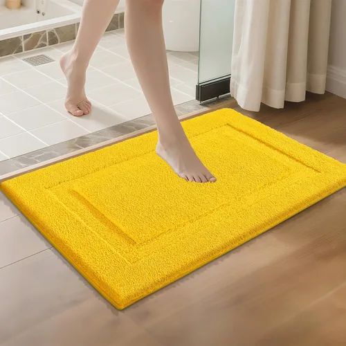 Miniatura 43 de SHACOS Alfombras de baño súper suaves y esponjosas de 24"x36" antideslizantes, lavables, alfombras de baño absorbentes, alfombras para suelo de Gris