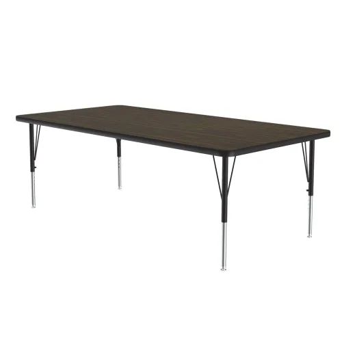 Miniatura 10 de Correll Mesa de Actividades Rectangular para Aula de 24"x36", Altura Ajustable (19"-29"), Granito Negro Laminado Térmico Fusionado Duradero