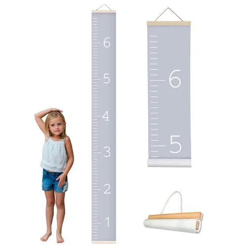 Miniatura 7 de Morxy Tabla de Crecimiento de Lona para Niños - Decoración de Pared Unisex para Habitación de Niños - Tabla de Medición de Altura - Cinta de Pared