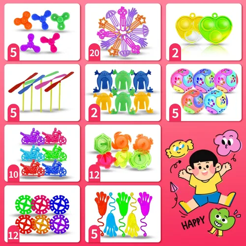Miniatura 8 de BicMan 150 recuerdos de fiesta para niños de 3 a 5 4 a 8, paquete de juguetes para ansiedad, bolsas de regalo, premios de carnaval, rellenos de caja