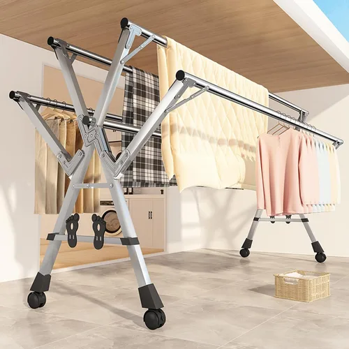 Miniatura 7 de Clothes Drying Rack for Laundry Foldable 94ft, Stainless Steel Laundry Drying Rack, Clothes Drying Rack Clothing Folding Indoor Outdoor, Outdoor