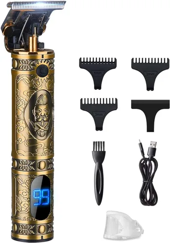 Máquina eléctrica de corte de pelo con bajo ruido recargable JM700AL corte de cierre inalámbrico T Blade Hair Trimmer hombres, dorado, 20X11X5.2.0 in
