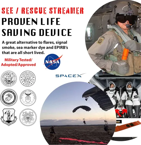 Miniatura 7 de Herramienta de supervivencia Streamer: el dispositivo de rescate portátil fácil de usar para usar en tierra, mar o nieve, día o noche cuando se