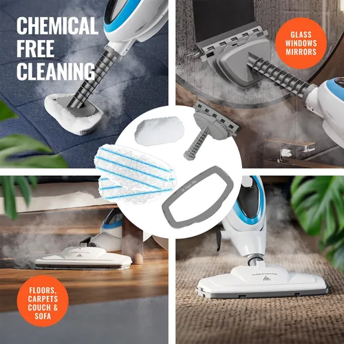 Miniatura 4 de PurSteam - Limpiador de fregona de vapor 10 en 1 con práctica unidad de mano desmontable, laminado/madera/azulejos/cocina de alfombras, ropa, ropa
