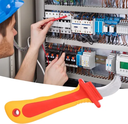 Miniatura 8 de Herramienta de desmontaje de cuchillo de cable, cuchillo de electricista aislante, cortador de cables de aislamiento, cuchillo de desmontaje