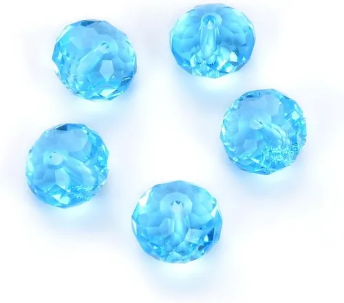 Miniatura 37 de 50 cuentas de cristal Adabele austriaco de 0.394 pulgadas facetadas sueltas Rondelle Siam rojo espaciador compatible con cristales de Swarovski 5040