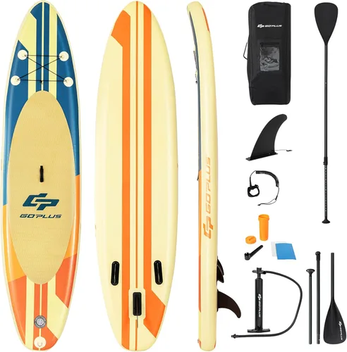 Miniatura 10 de Goplus Tabla de remo inflable de pie, 10/10.5 pies/11 pies SUP 6 pulgadas de grosor con accesorios de primera calidad, paleta de aluminio ajustable