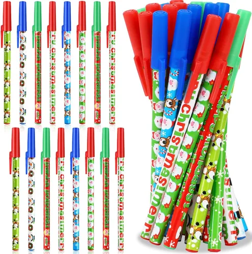 JANYUN Bolígrafos de Navidad, 26 unidades de lindos bolígrafos de tinta de gel de dibujos animados, bolígrafos retráctiles de Navidad para adultos,
