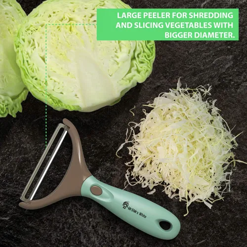 Miniatura 4 de Juego de pelador de verduras 3 en 1 de alta calidad, cuchillas afiladas de acero inoxidable con mango intercambiable, peladores rectos, juliana