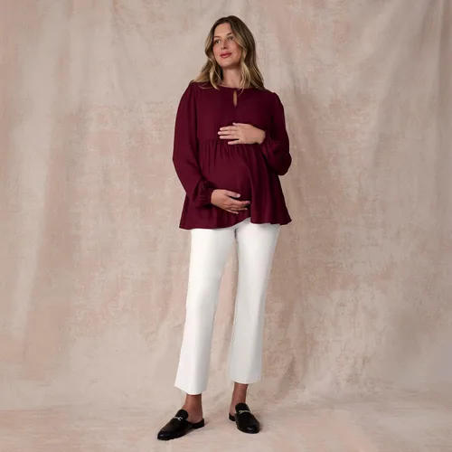 Miniatura 31 de Motherhood Maternity womens Super Stretch Secret Fit Over the Belly Ankle Straight Leg Pregnancy Dress Pants for Work