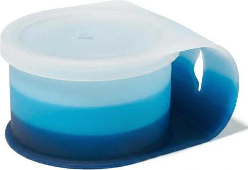 Miniatura 25 de Silipint Cuenco de silicona con tapa Go Go Connected, irrompible, no tóxico, apto para lavavajillas (Aurora, 25 onzas, paquete de 2)