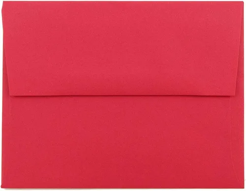 Miniatura 24 de JAM PAPER Sobres de invitación de colores A7 - 5 1/4 x 7 1/4 - Rojo Reciclado - Paquete de 50 (Pack of 50)