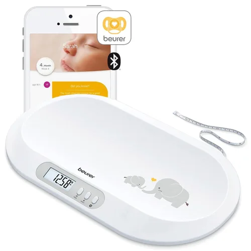 Miniatura 8 de Balanza digital de bebé con cómoda plataforma curva, de Beurer