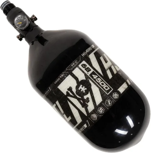 Miniatura 3 de HK Army 68ci 4500psi - Tanque de paintball HPA de fibra de carbono HSTL Negro
