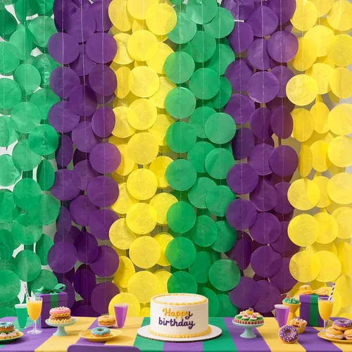Miniatura 29 de Decoración para fiestas: telón de fondo amarillo degradado y papel de seda para cumpleaños, baby shower y más