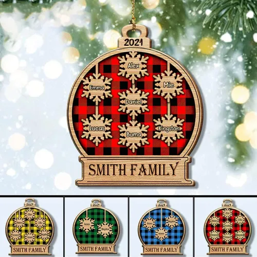 Miniatura 14 de IZI POD - Adorno familiar 2025, recuerdo de Navidad personalizado, decoración de madera o acrílico 2D personalizada para el hogar y el automóvil