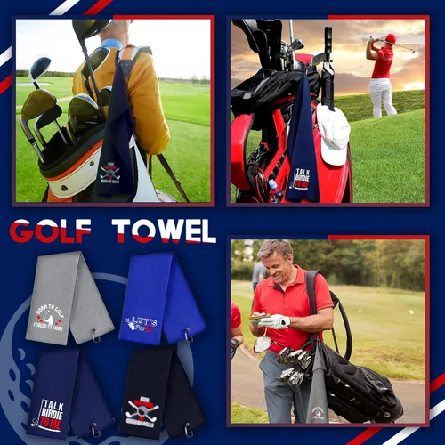 Miniatura 6 de Hosuly 4 toallas de golf divertidas de microfibra bordadas para bolsas de golf con clip, para hombres y mujeres, regalos de cumpleaños
