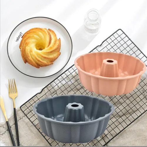 Miniatura 2 de Molde de silicona para tartas, antiadherentes de 10 pulgadas, paquete de 2 moldes de silicona para hornear, gelatina, gelatina (gris + rosa)