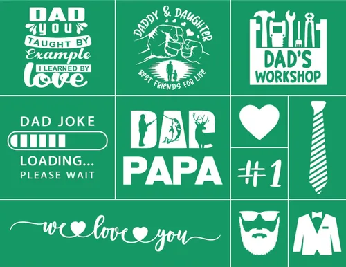 Miniatura 11 de DGAGA 16 plantillas de pantalla de seda para papá y mamá y pasta de tiza, mini espátulas de serigrafía, plantillas reutilizables para manualidades