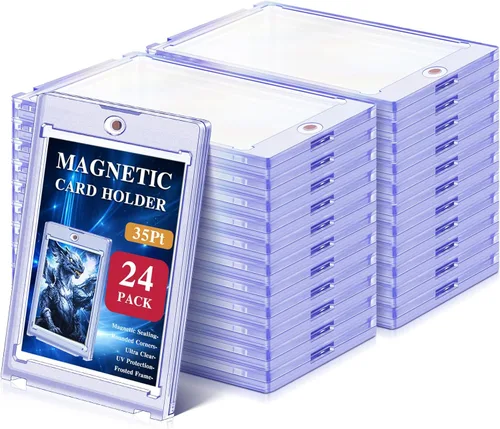 Kitoyz Portatarjetas magnético de 24 quilates para tarjetas intercambiables, funda de tarjetas de béisbol 35PT, protectores de tarjetas deportivas