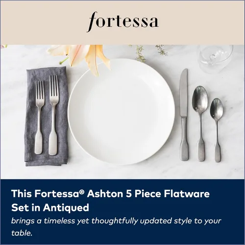 Miniatura 4 de FORTESSA Ashton - Cubiertos de acero inoxidable 18/10, ajuste de lugar de 5 piezas con cuchillo, tenedores y cucharas (servicio para 1), apto