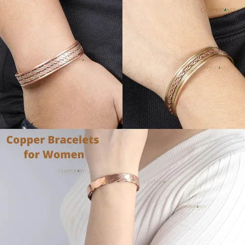 Miniatura 45 de Pulseras de cobre para hombres y mujeres Juego de 3 con caja de regalo Hecho a mano 100% cobre Regalo para mujeres y hombres